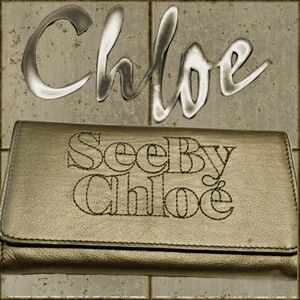VERY RARE See By Chloé Gunmetal Long Wallet